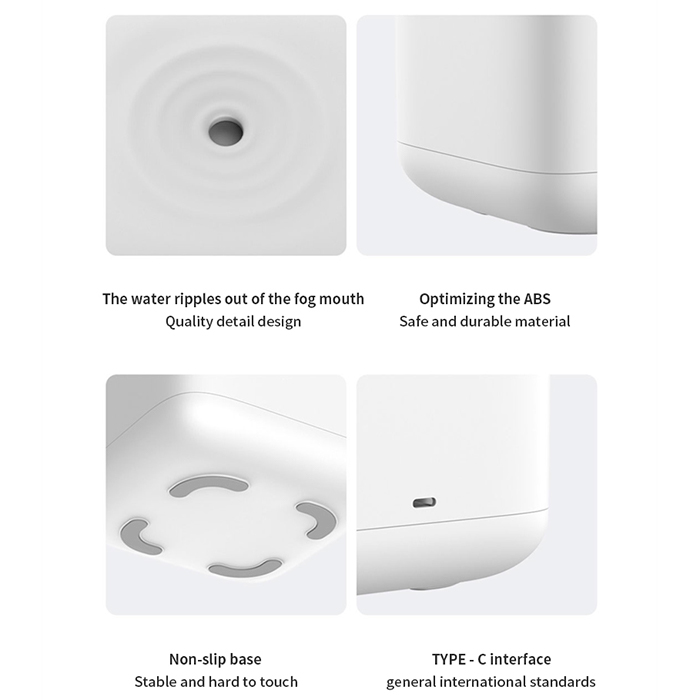 The humidifier has a capacity of 800 ml, which allows it to run for up to 8 hours!