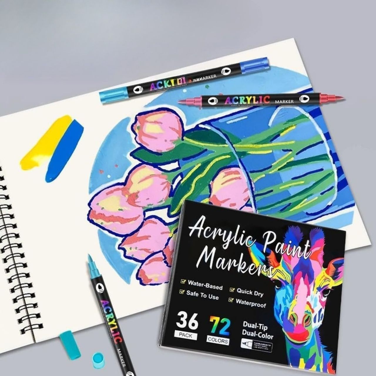 DuoMarkers, double-tipped acrylic markers (12 markers/24 <br>colours) - Image 4