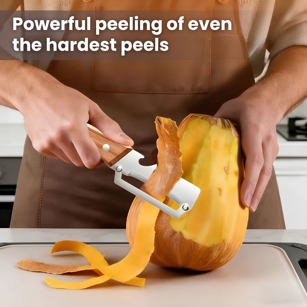 Powerful peeling of even the toughest shells