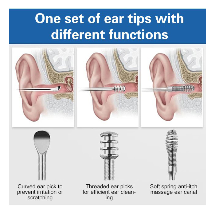 EarCleaningKit, 7-piece set with accessories for safe ear cleaning - Image 2
