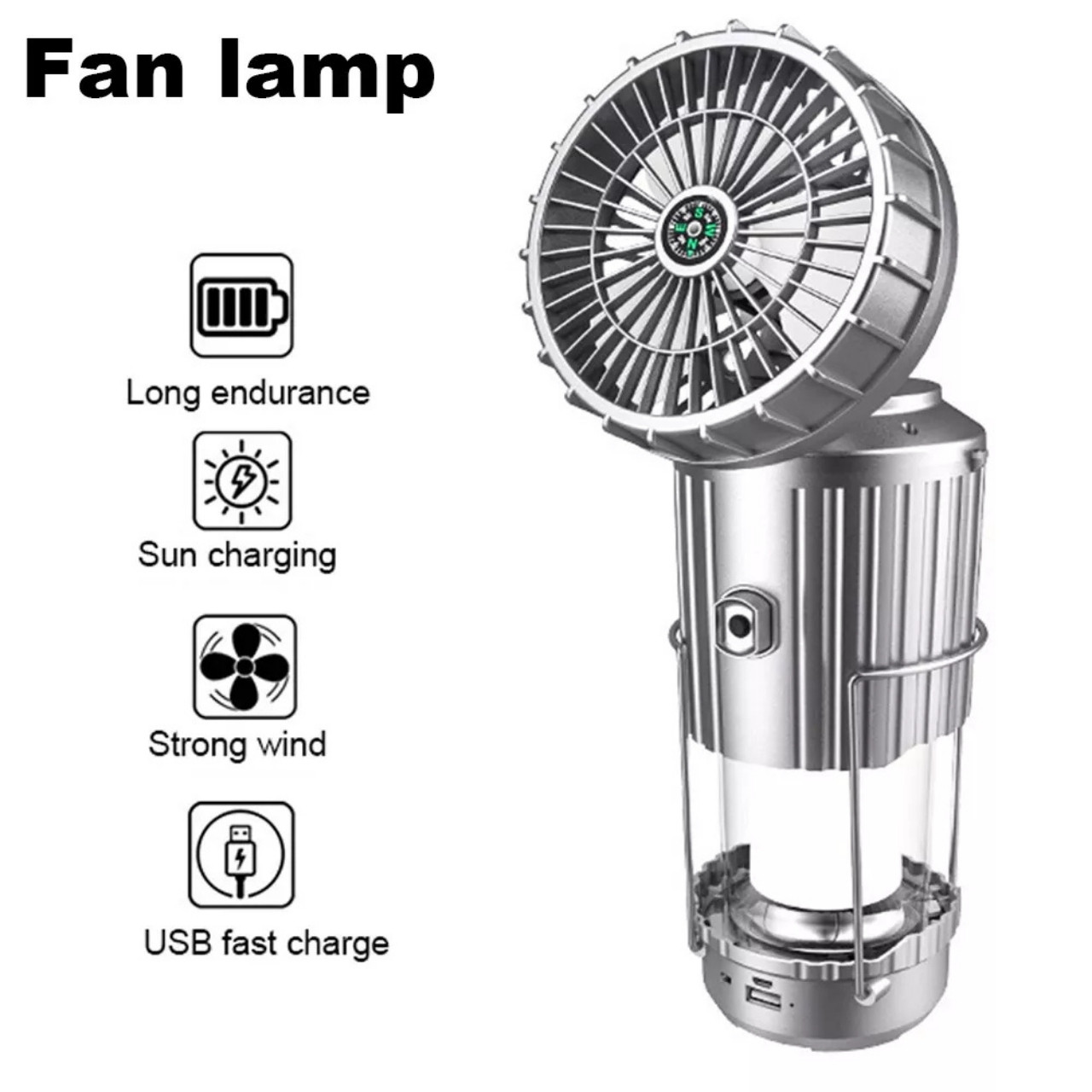 Fan, multifunctional 5 in 1 solar LED light with fan - Image 4