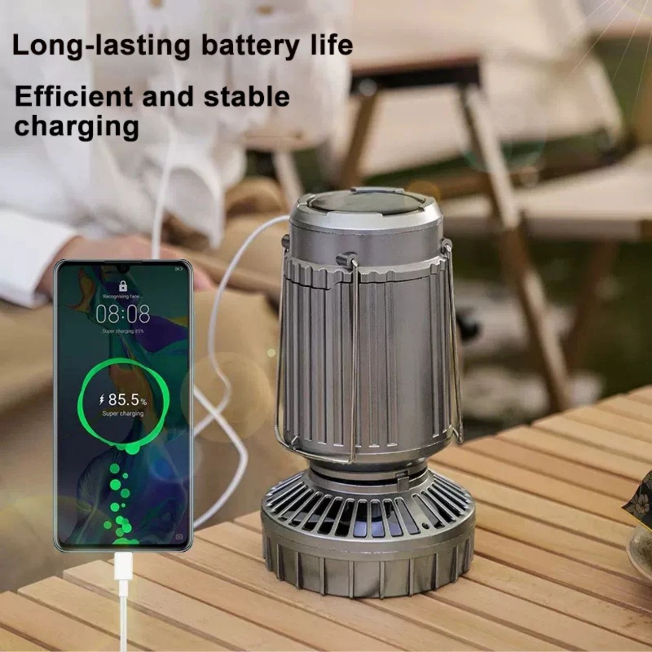 Fan, multifunctional 5 in 1 solar LED light with fan - Image 5