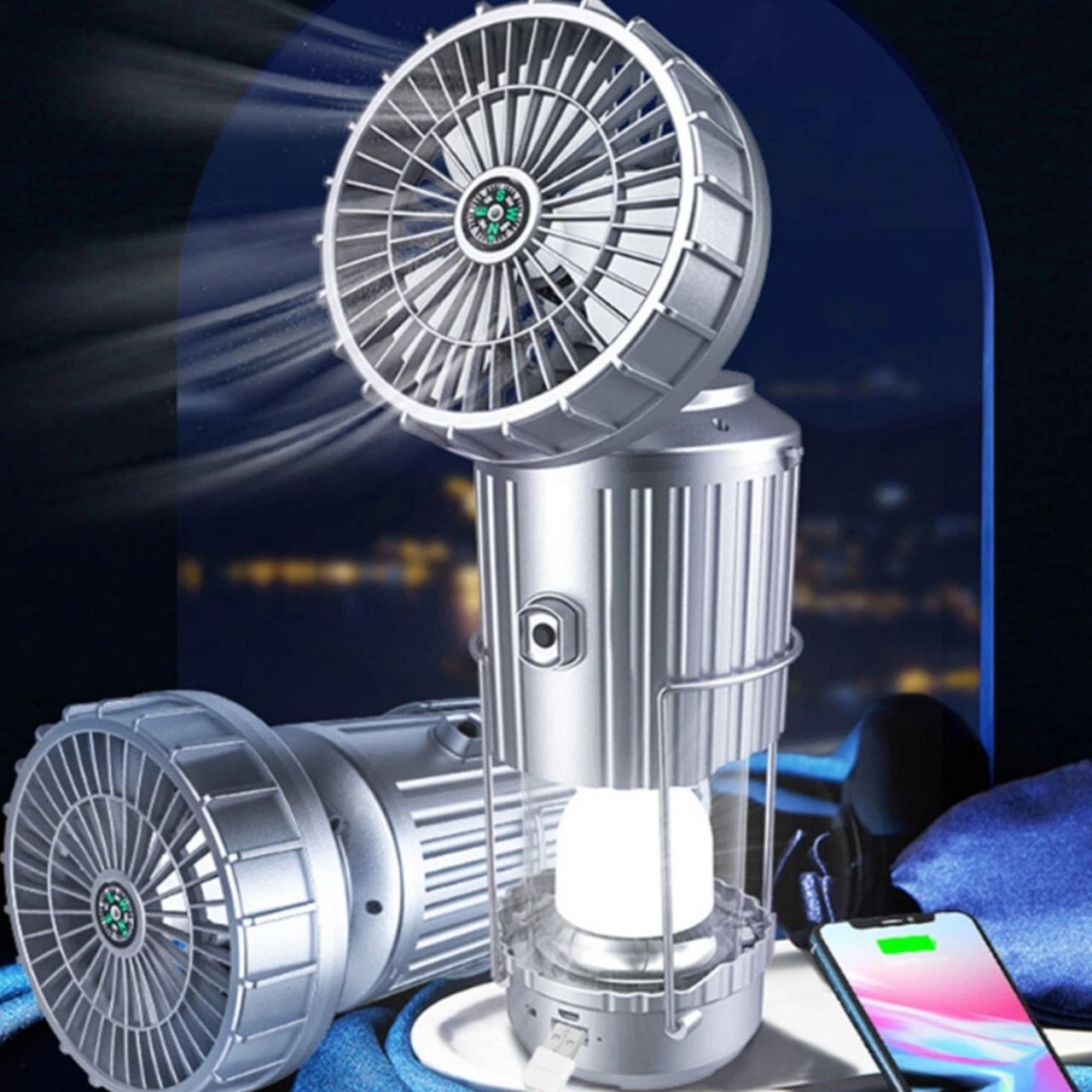 Fan, multifunctional 5 in 1 solar LED light with fan - Image 7