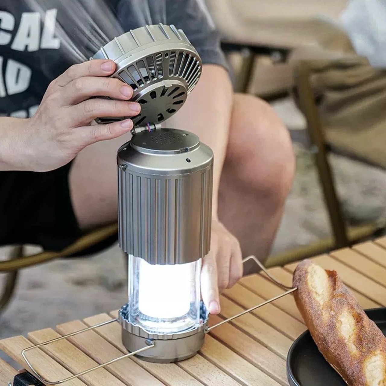 Fan, multifunctional 5 in 1 solar LED light with fan - Image 10