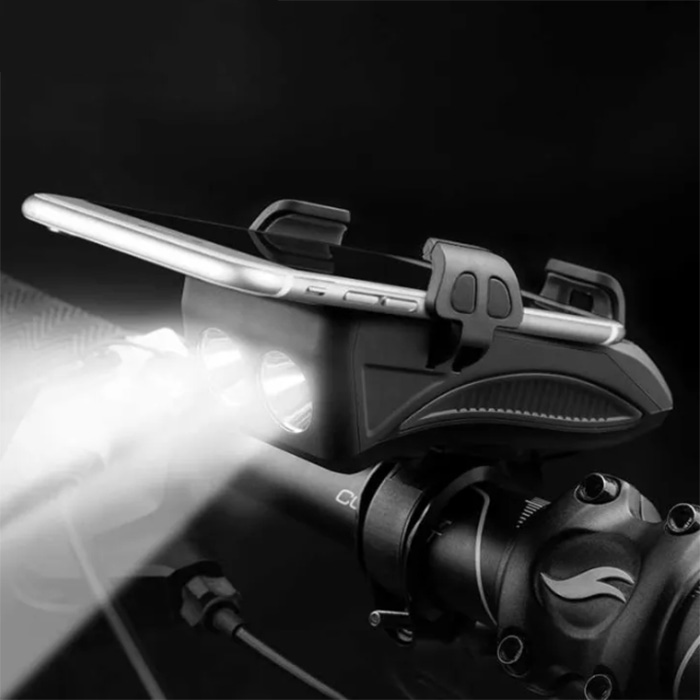 FastBike combines a flashlight, charging station, bell and phone holder!