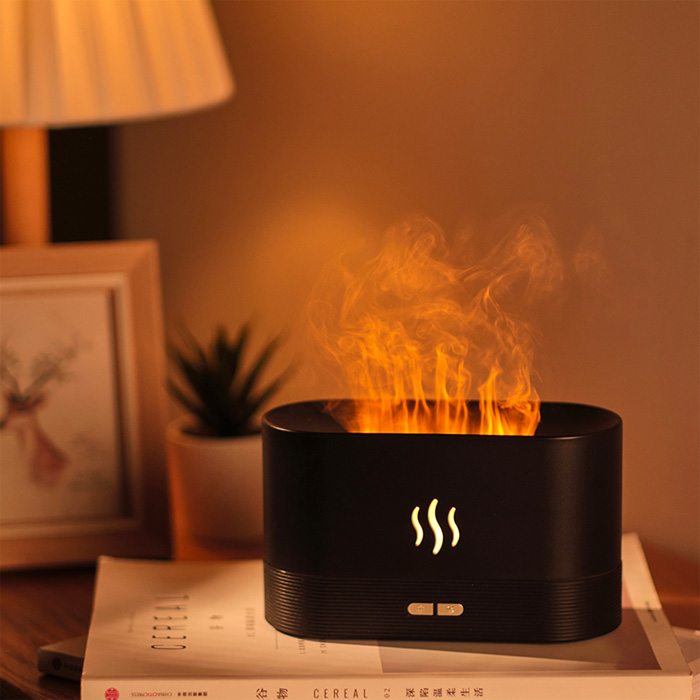 Diffuser with a burning fire effect