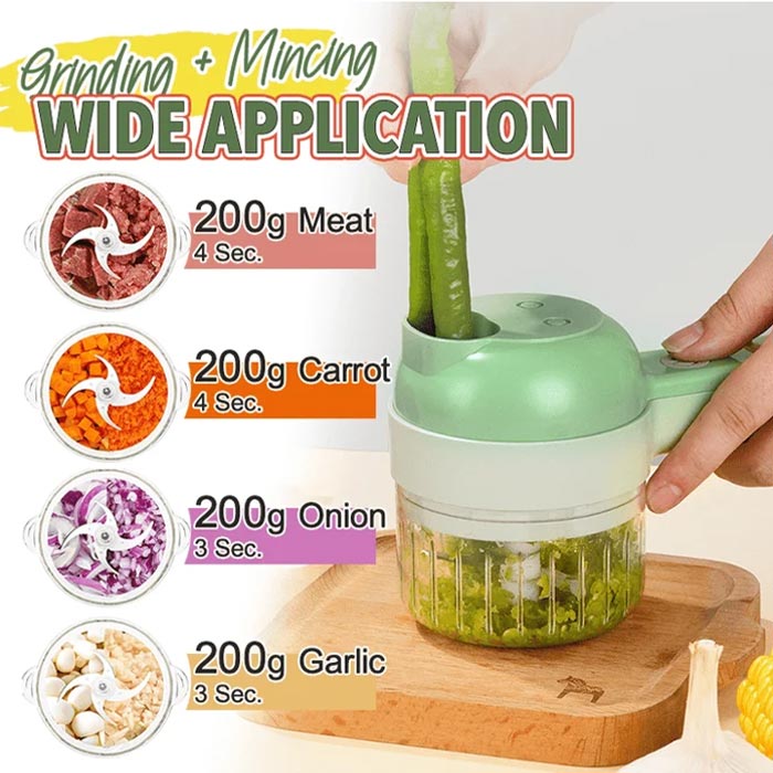 FoodProcessor, 5-piece kitchen set for chopping, slicing, peeling and cleaning - Image 6