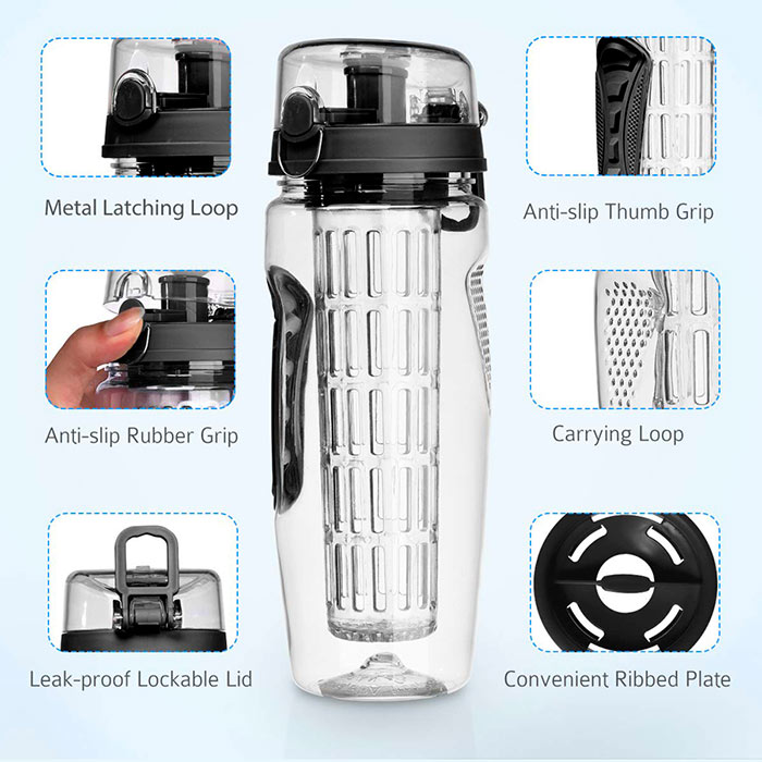 FruitBottle, water bottle with infuser for fruit, herbs or tea (1000 ml) - Image 3
