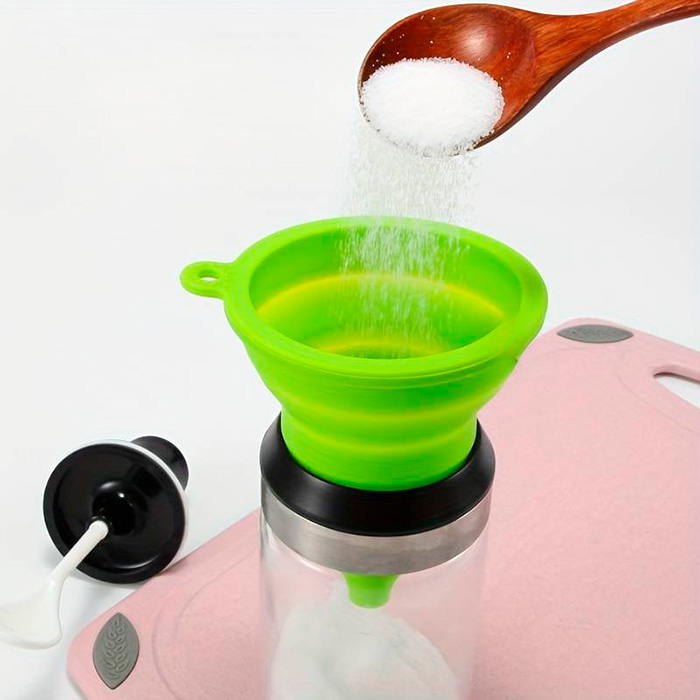 Funnel, a collapsible silicone funnel for dispensing liquids and other foods - Image 4