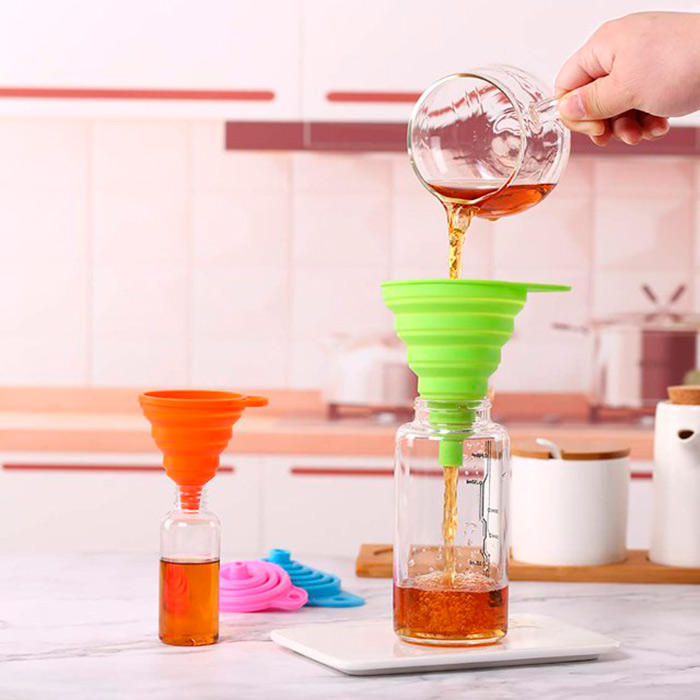 Funnel, a collapsible silicone funnel for dispensing liquids and other foods - Image 5