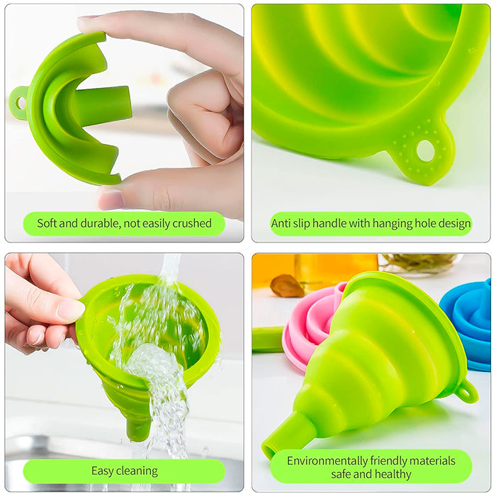Funnel, a collapsible silicone funnel for dispensing liquids and other foods - Image 6