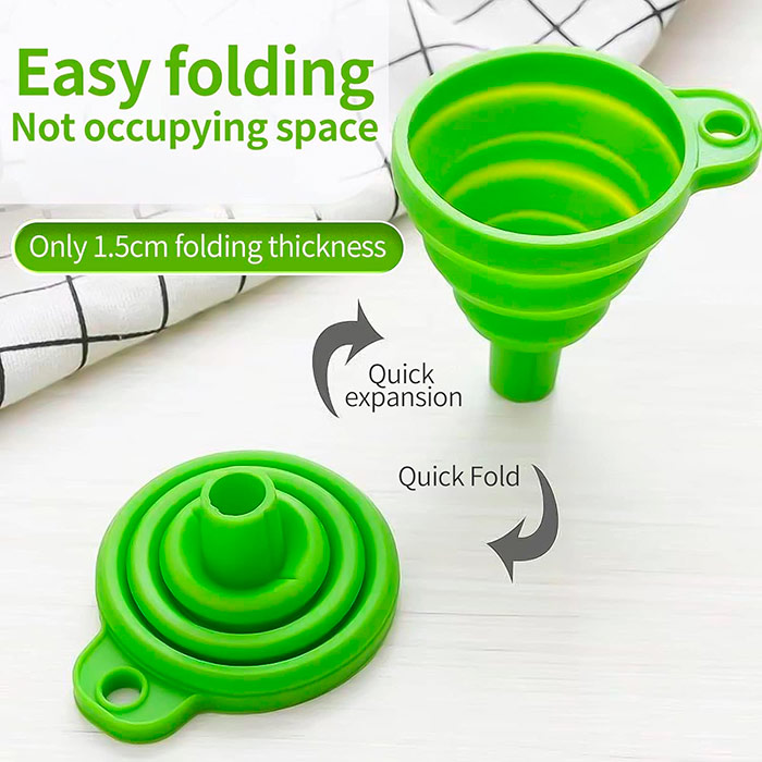 Funnel, a collapsible silicone funnel for dispensing liquids and other foods - Image 7