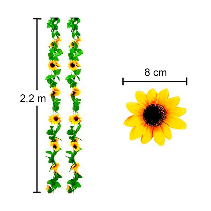 GarlandSunflower, artificial sunflower garland with natural look (2 pieces) - Image 2