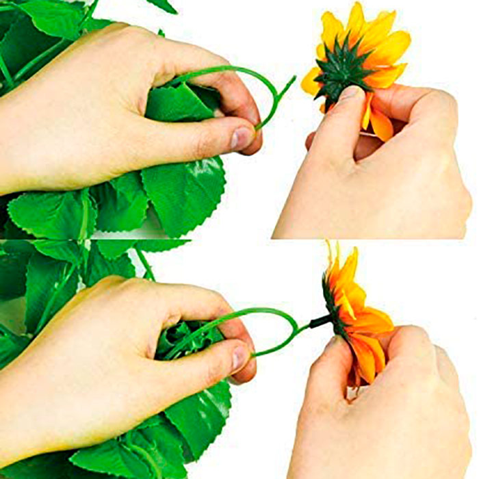 GarlandSunflower, artificial sunflower garland with natural look (2 pieces) - Image 3