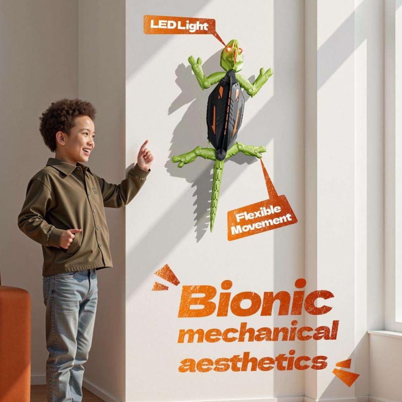 Gecko, a remote-controlled lizard that climbs on floors and walls - Image 3