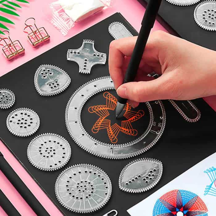 GeoArtKit, 27-piece geometric spirograph drawing set - Image 3