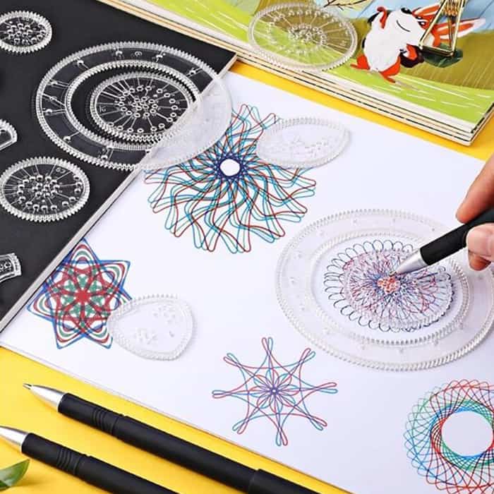 GeoArtKit, 27-piece geometric spirograph drawing set - Image 4