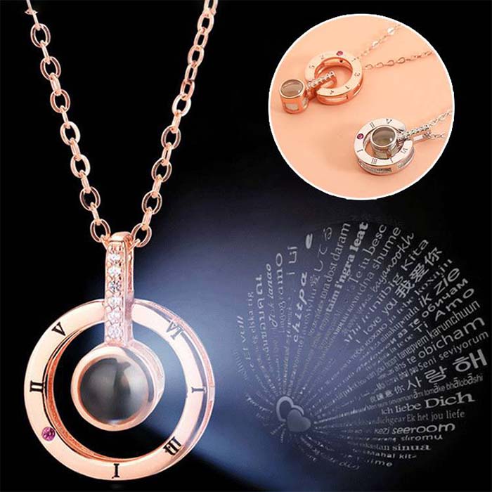 GiftBox, necklace with gift box and beautiful artificial rose - Image 2