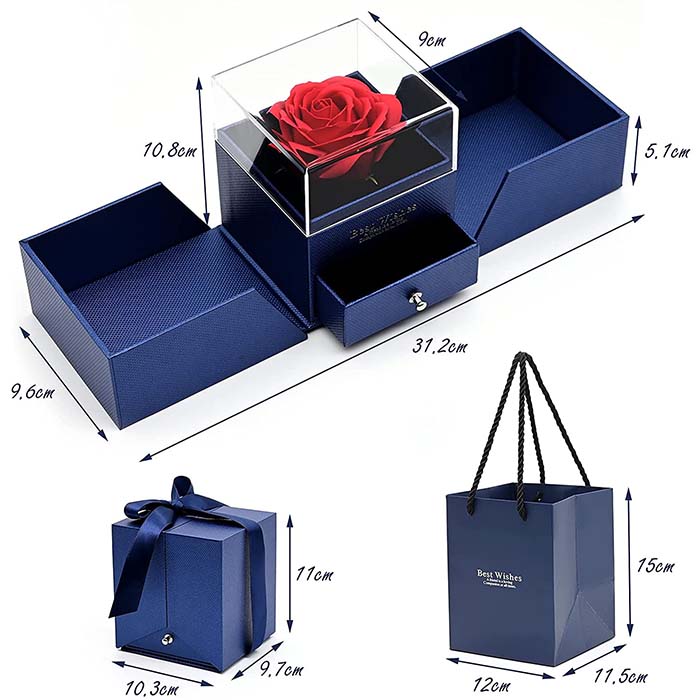 GiftBox, necklace with gift box and beautiful artificial rose - Image 7