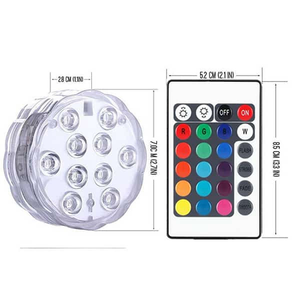 GlowWaterLights, 4 waterproof LED lights with remote control - Image 10