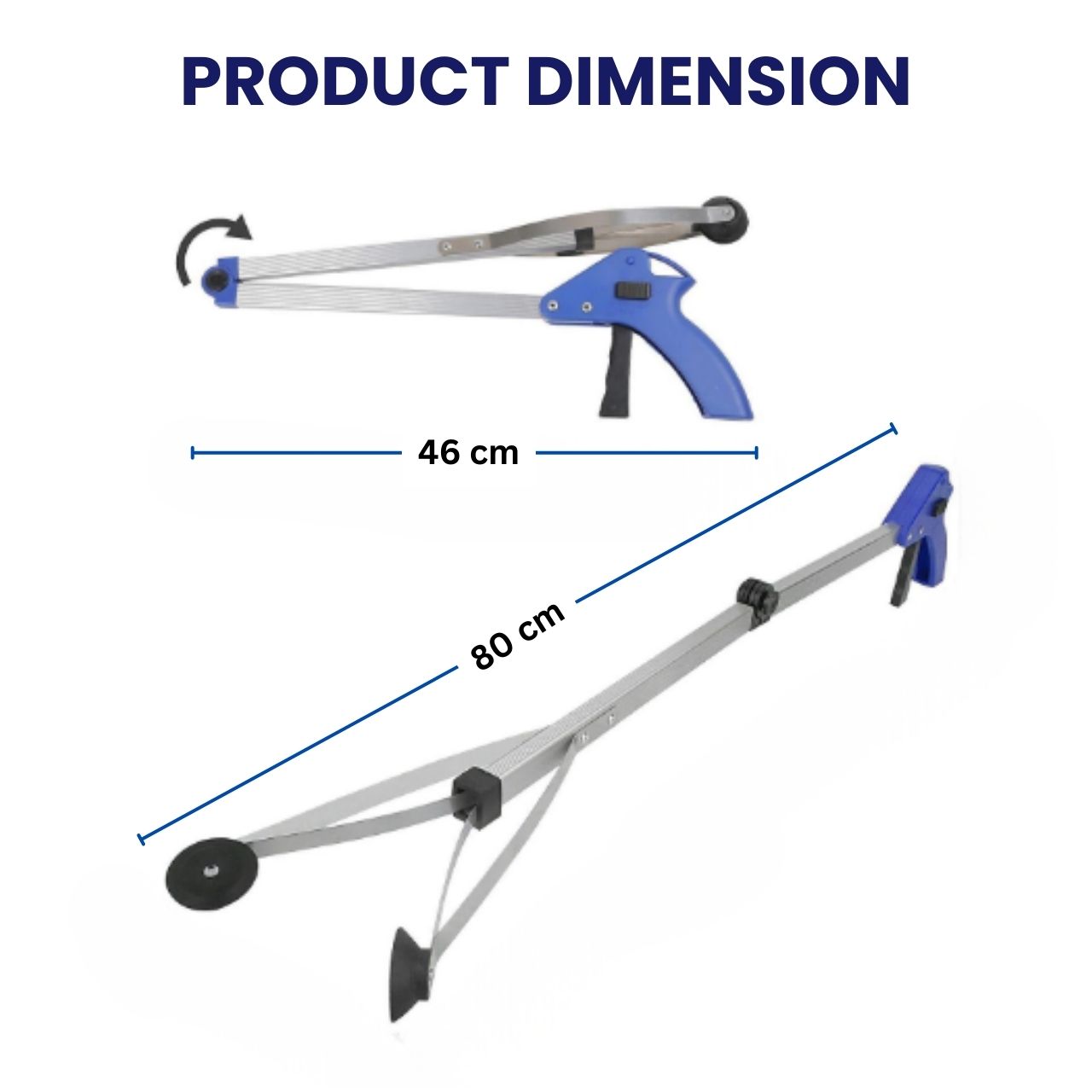Grabber, foldable picking grab