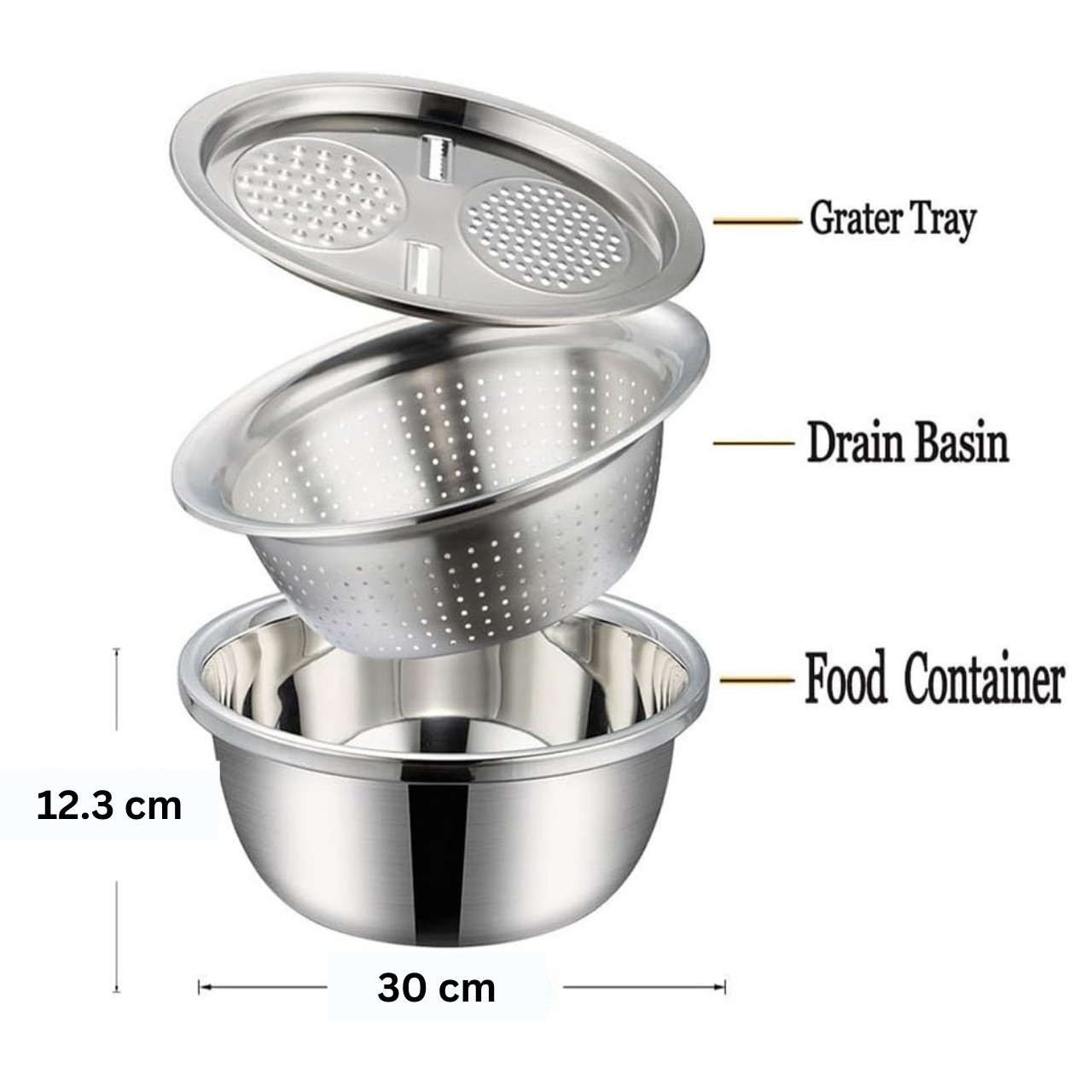 GraterBowl, 8-in-1 multi-purpose kitchen scraper with bowl - Image 3