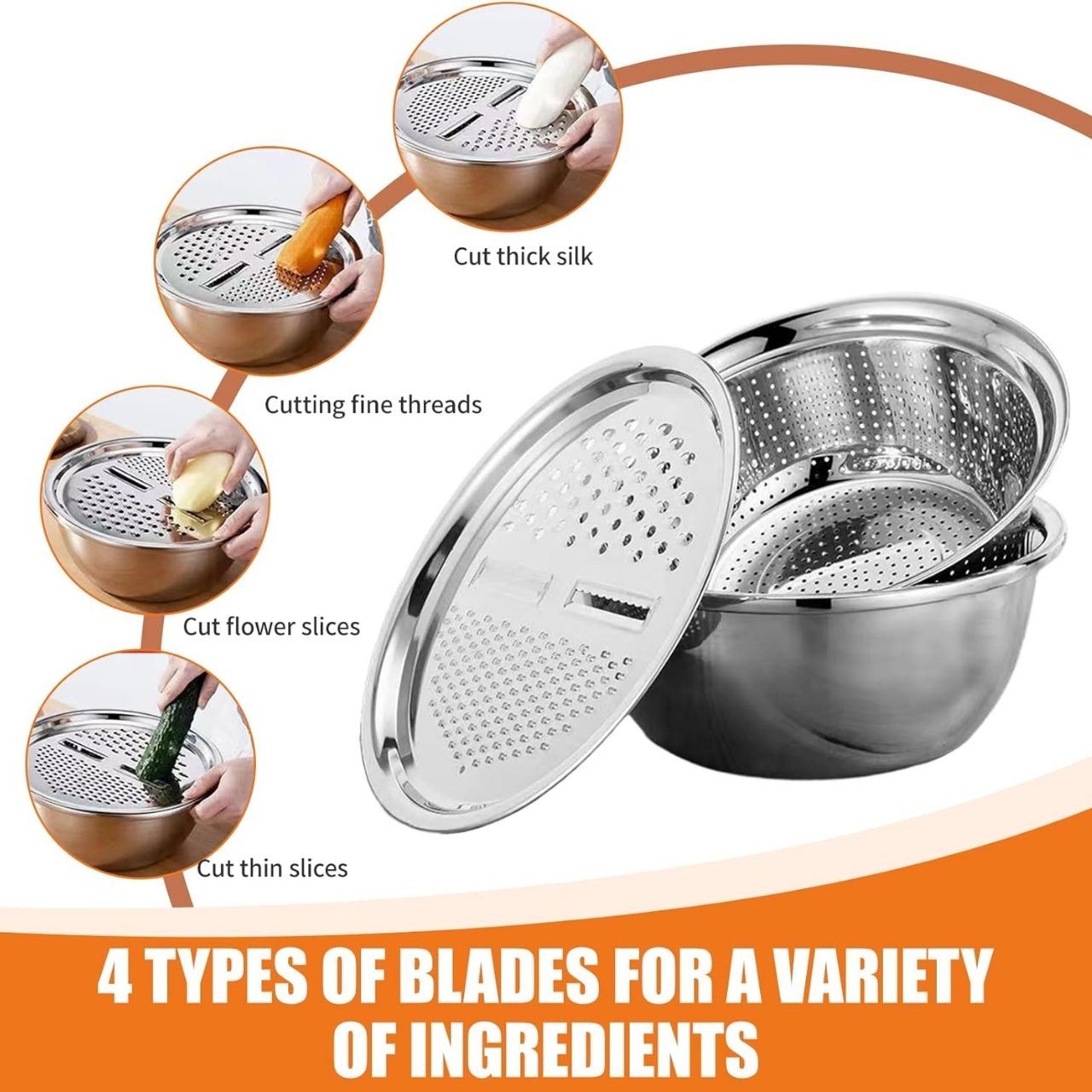 GraterBowl, 8-in-1 multi-purpose kitchen scraper with bowl - Image 5