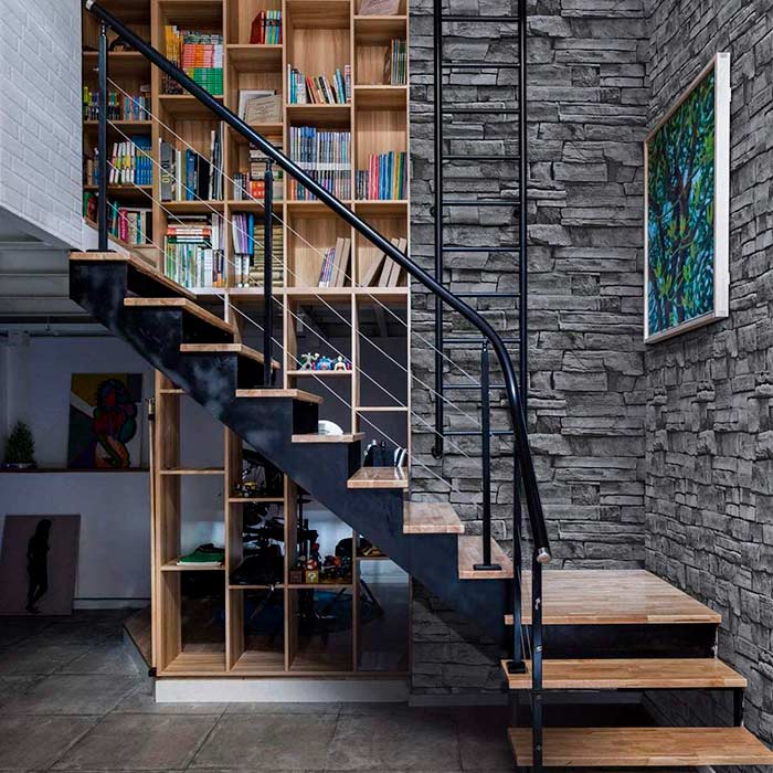 GreyBricks, self-adhesive wall stickers with 3D grey brick look - Image 6