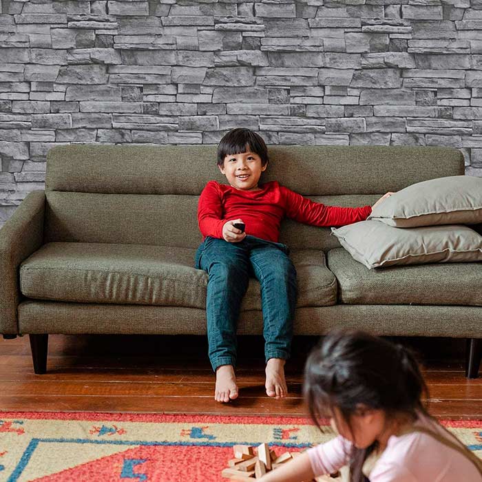 GreyBricks, self-adhesive wall stickers with 3D grey brick look - Image 7
