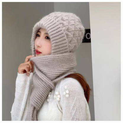 Knitted winter hood scarf - Image 2