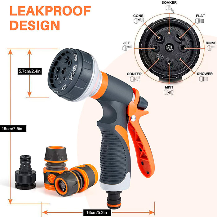 HoseSpray, Set with garden hose nozzle, hose connector and watering gun - Image 2