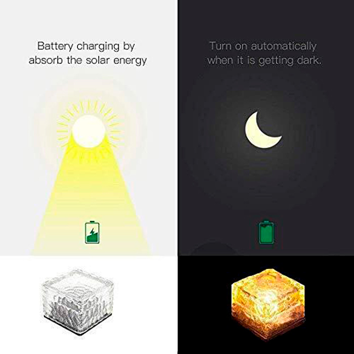 IceCubeLights, solar garden lights in cube shape (2 pcs) - Image 6