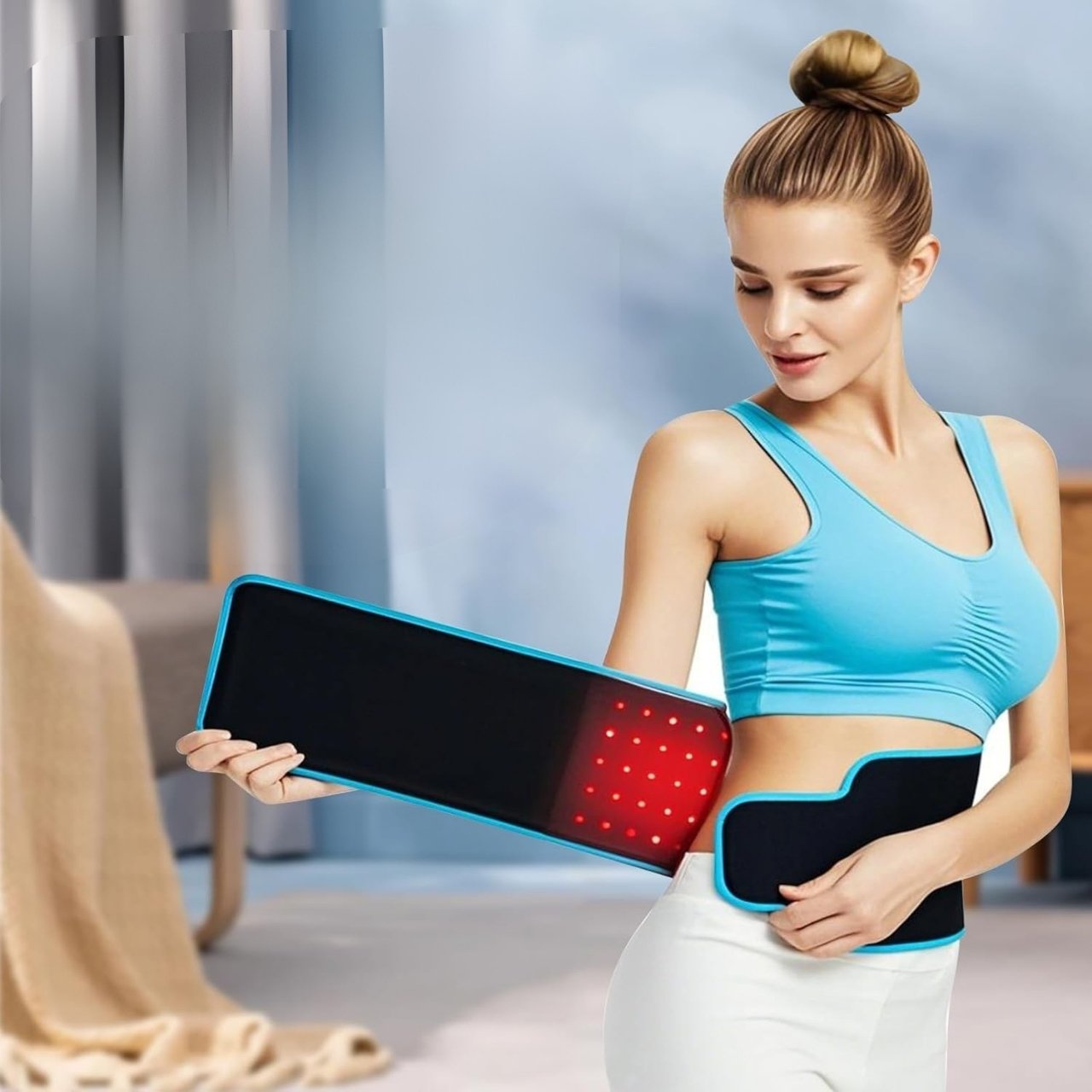 The Red Light Belt combines proven technology to target loose skin, cellulite and stretch marks on the abdominal area.