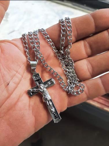 JesusNecklace, silver necklace with Jesus