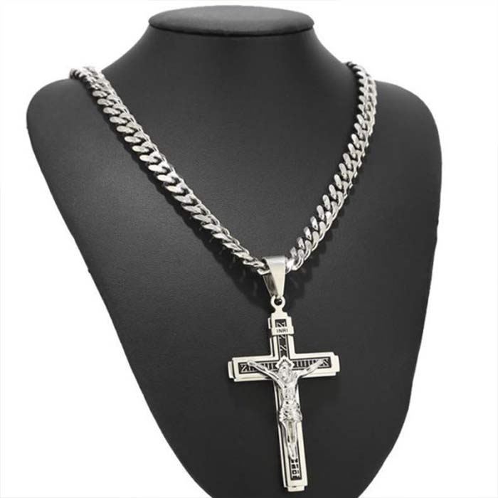 The cross chain is made of high-quality stainless steel.