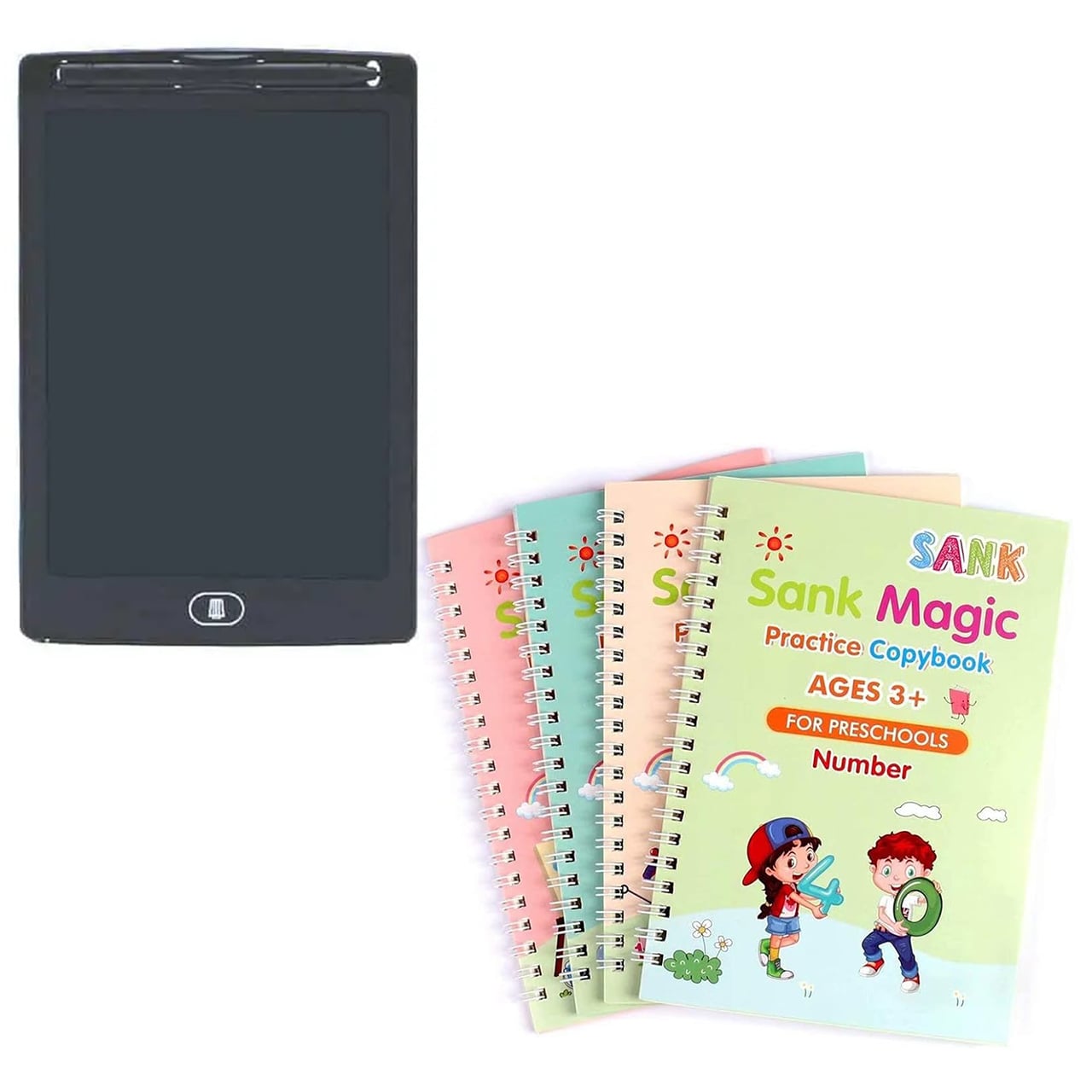 KidsBundle, LED pen tablet and 4 magic pencil workbooks for learning to write and draw - Image 3