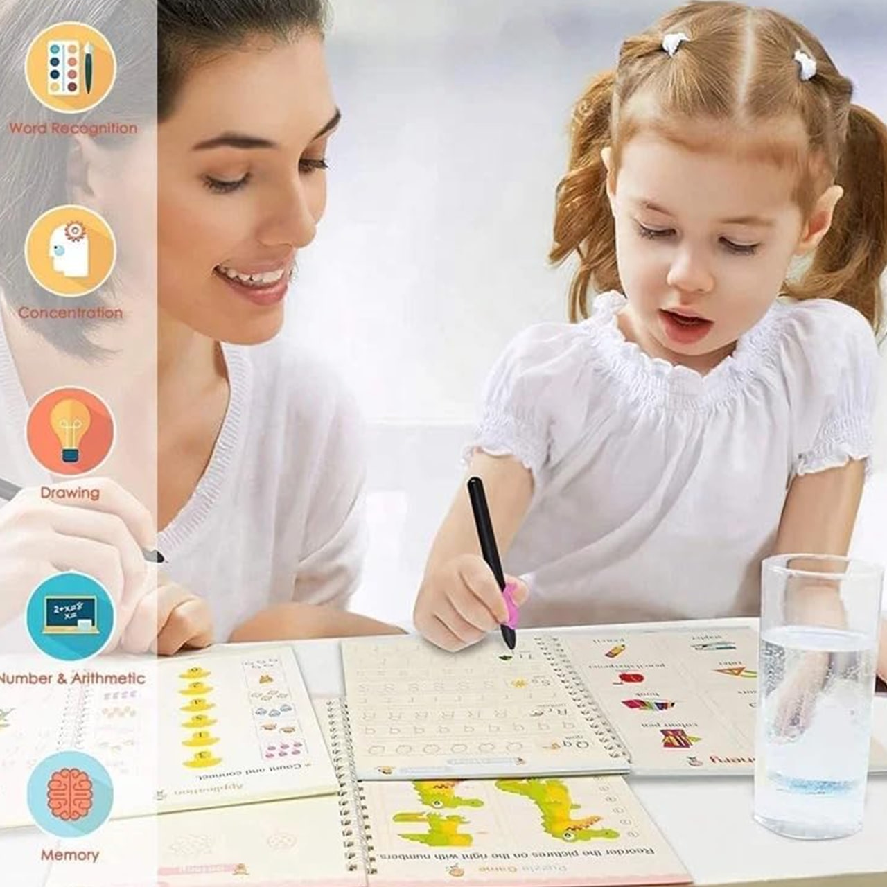 KidsBundle, LED pen tablet and 4 magic pencil workbooks for learning to write and draw - Image 9