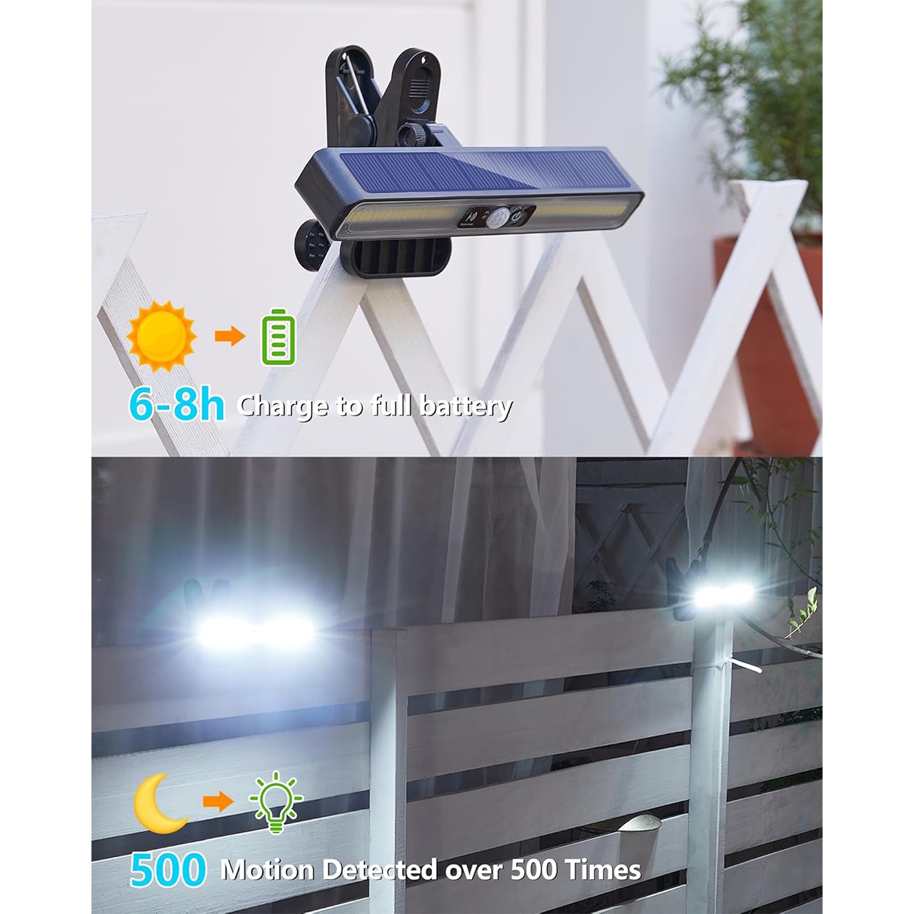 The lamp is charged with solar energy during the day and starts to glow in the evening!
