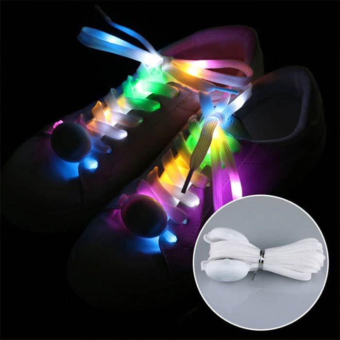 LedLaces, glittering shoelaces - white with colourful led lights - Image 9