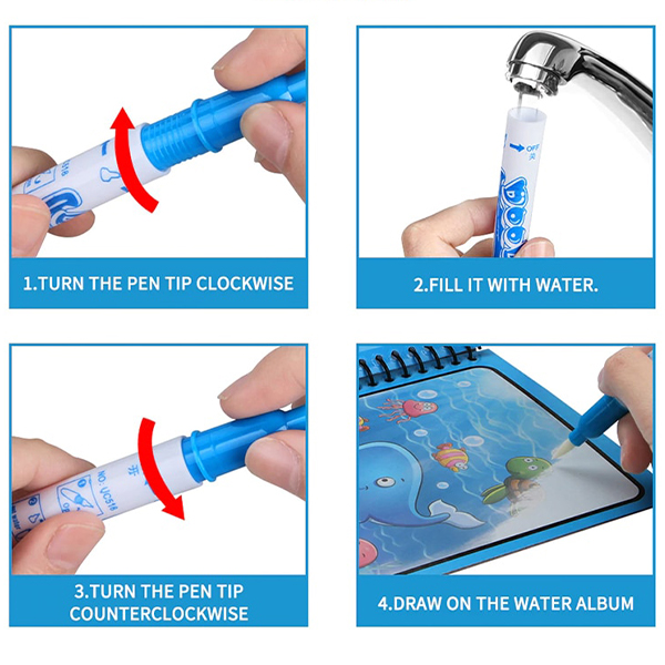 MagicWaterBook, a set of 3 magic watercolour pencils for creating without dirt - Image 5