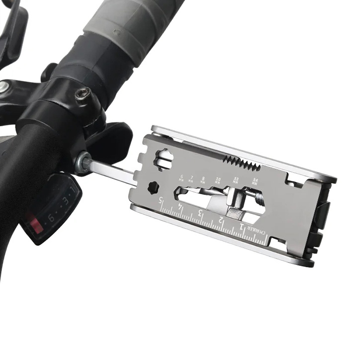 The foldable bike repair tool for on the go contains 17 accessories in 1 set!
