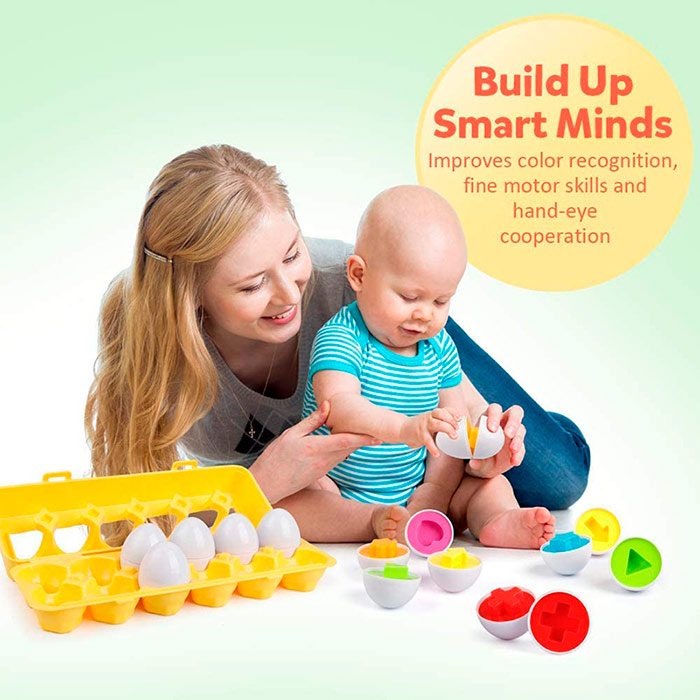 MatchingEggs, didactic toy - set with box and 12 eggs - Image 3