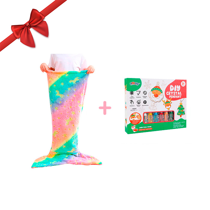 MermaidArtCraft, gift set with a girl's blanket and a Christmas charm set GRATIS - Image 2