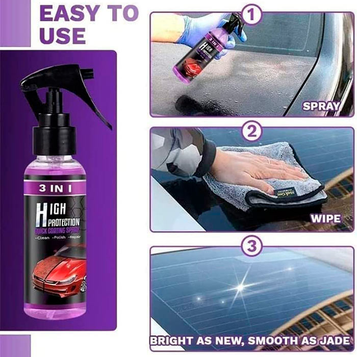 Car spray makes it easy to wash without water