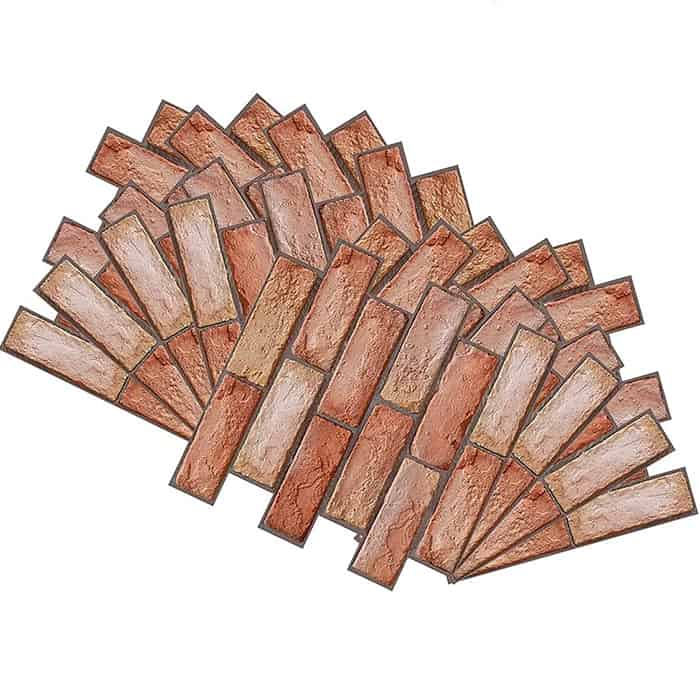 NewYorkWall, three-dimensional wall stickers with orange brick effect(10 pcs.) - Image 3