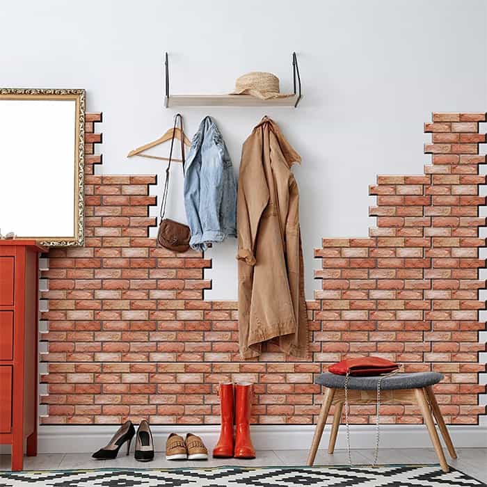 NewYorkWall, three-dimensional wall stickers with orange brick effect(10 pcs.) - Image 4