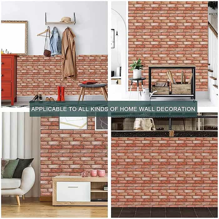NewYorkWall, three-dimensional wall stickers with orange brick effect(10 pcs.) - Image 7