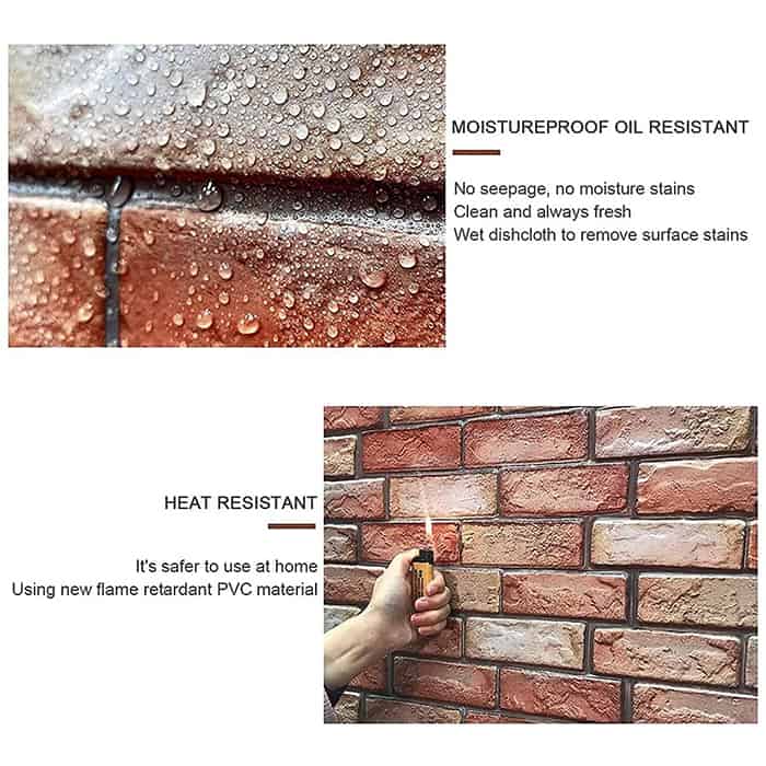 NewYorkWall, three-dimensional wall stickers with orange brick effect(10 pcs.) - Image 8