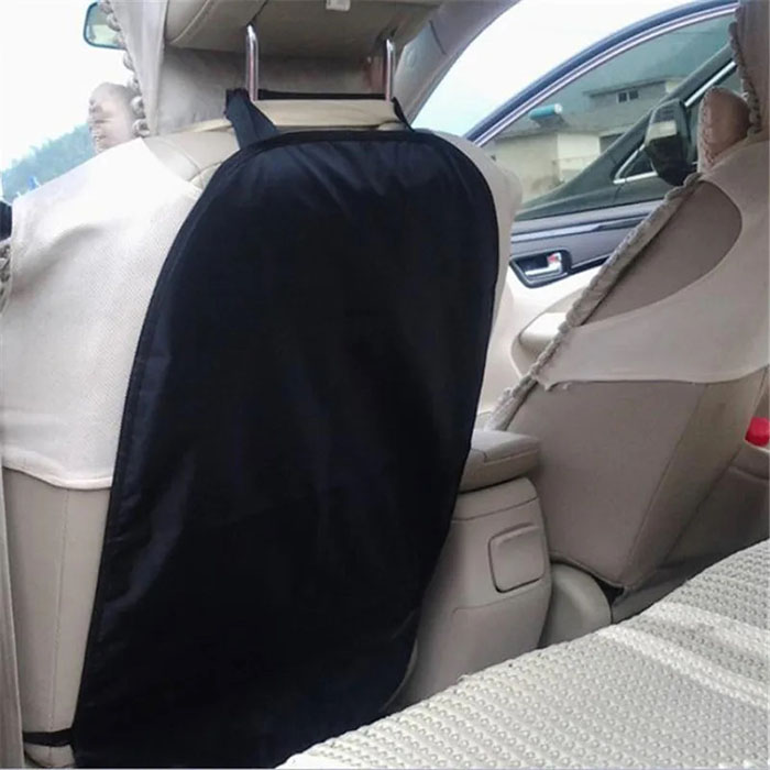 The NoKickPad effectively protects the back of the seats from dirt and shoe prints.