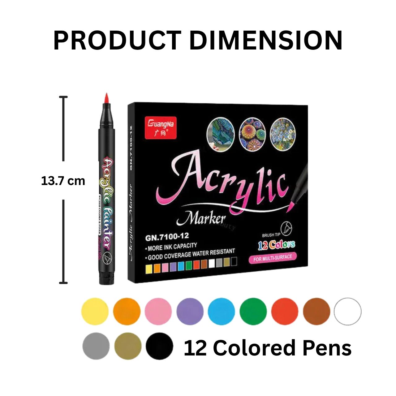PaintAcrylic, acrylic markers (12 pieces)